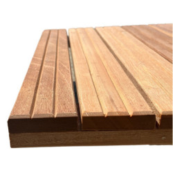Dalle de terrasse en bois exotique Cumaru 50 x 50 x 3,8 cm