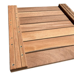 Dalle de terrasse en bois exotique Cumaru 50 x 50 x 3,8 cm
