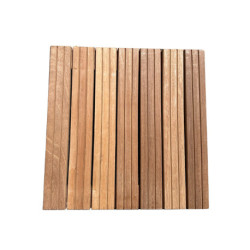 Dalle de terrasse en bois exotique Cumaru 50 x 50 x 3,8 cm