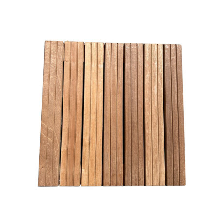 Dalle de terrasse en bois exotique Cumaru 50 x 50 x 3,8 cm