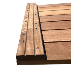 Dalle de terrasse en bois exotique Cumaru 50 x 50 x 3,8 cm