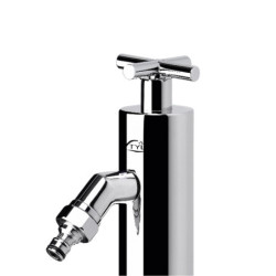 Fontaine de jardin Saturnia en acier inoxydable qualité marine effet miroir - 6 x 6 x 64,4 cm
