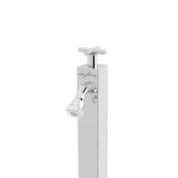 Fontaine de jardin Saturnia L Cube en inox qualité marine finition acier velouté - 6 x 6 x 64,5 cm