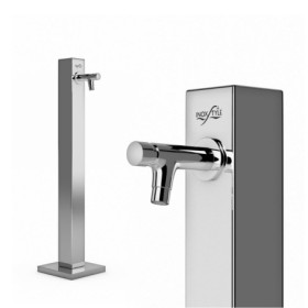 Fontaine de jardin Niagara Cube en acier inoxydable qualité marine effet miroir – 25 x 25 x 110 cm