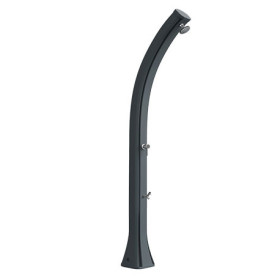 Douche solaire inclinée de jardin en polyéthylène avec réservoir d’eau 35L – 25,5 x 22,5 x 220 cm – Anthracite