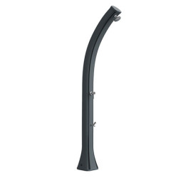 Douche solaire inclinée de jardin en polyéthylène avec réservoir d’eau 35L – 25,5 x 22,5 x 220 cm – Anthracite
