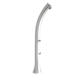 Douche solaire inclinée de jardin en polyéthylène avec réservoir d’eau 35L – 25,5 x 22,5 x 220 cm – Dove gray
