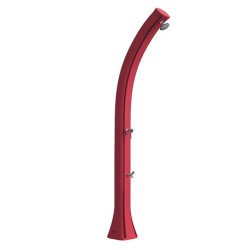 Douche solaire inclinée de jardin en polyéthylène avec réservoir d’eau 35L – 25,5 x 22,5 x 220 cm – Rouge Framboise