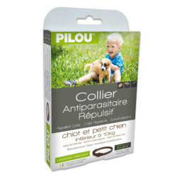 Collier Anti-Puces, Moustiques, Mouches, Tiques - Antiparasitaire répulsif pour Chiot et Petit Chien – L.35 cm