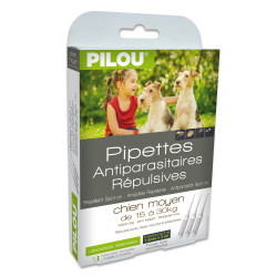 3 Pipettes Anti-Puces, Moustiques, Mouches, Tiques - Antiparasitaire répulsif pour Chien Moyen