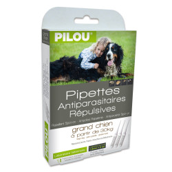 3 Pipettes Anti-Puces, Moustiques, Mouches, Tiques - Antiparasitaire répulsif pour Grand Chien