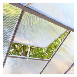 Serre de jardin en polycarbonate 4,8 m² - 190 x 250 x 200 cm - Gris