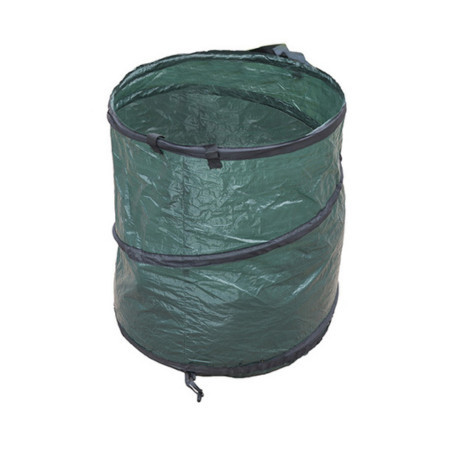Sac à déchets pop-up spiralé multi-usages pliable avec poignées en polyéthylène – 175 L – Ø56 x 71 cm