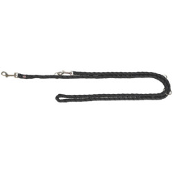 Laisse réglable 3 longueurs en nylon tressé Trixie Cavo Taille L-XL - L. 2 m – Ø18 mm - Noir
