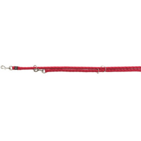 Laisse réglable 3 longueurs en nylon tressé Trixie Cavo Taille S-M - L. 2 m – Ø12 mm - Rouge