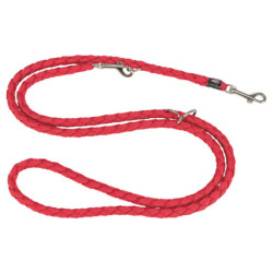 Laisse réglable 3 longueurs en nylon tressé Trixie Cavo Taille S-M - L. 2 m – Ø12 mm - Rouge