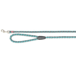 Laisse en nylon tressé Trixie Cavo Taille S-M - L. 1 m – Ø12 mm – Aqua/ gris graphite