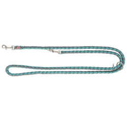 Laisse réglable 3 longueurs en nylon tressé Trixie Cavo Taille L-XL - L. 2 m – Ø18 mm - Aqua/gris graphite
