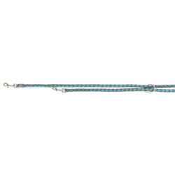 Laisse réglable 3 longueurs en nylon tressé Trixie Cavo Taille L-XL - L. 2 m – Ø18 mm - Aqua/gris graphite
