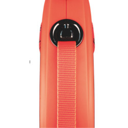 Laisse sangle à enrouleur Flexi Xtreme pour chien Taille S / 20 kg – 5 m – Noir et Orange