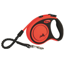 Laisse sangle à enrouleur Flexi Xtreme pour chien Taille L / 55 kg – 5 m – Noir et Orange