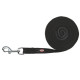 Laisse de suivi - longe en coton avec dragonne doublée Taille M - L. 10 m x l.20 mm – Noir