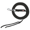 Laisse de suivi - longe en coton avec dragonne doublée Taille M - L. 10 m x l.20 mm – Noir