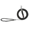 Laisse de suivi - longe en coton avec dragonne doublée Taille M - L. 10 m x l.20 mm – Noir
