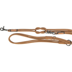 Laisse Réglable 3 Positions en cuir Be Nordic Taille XS-L - L. 2 m – Ø8 mm – CUIR Brun