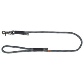 Laisse en corde mate tissée en rond Soft Rope Taille XS-S - L. 1,2 m – Ø6 mm – Noir / Gris