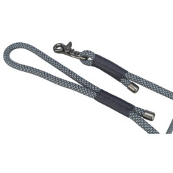 Laisse en corde mate tissée en rond Soft Rope Taille XS-S - L. 1,2 m – Ø6 mm – Noir / Gris
