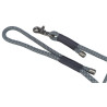 Laisse en corde mate tissée en rond Soft Rope Taille XS-S - L. 1,2 m – Ø6 mm – Noir / Gris