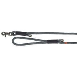 Laisse en corde mate tissée en rond Soft Rope Taille XS-S - L. 1,2 m – Ø6 mm – Noir / Gris