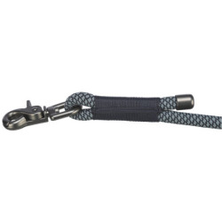 Laisse réglable en corde mate tissée en rond Soft Rope Taille XS-S - L. 2 m – Ø6 mm – Noir / Gris