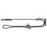Laisse réglable en corde mate tissée en rond Soft Rope Taille XS-S - L. 2 m – Ø6 mm – Noir / Gris