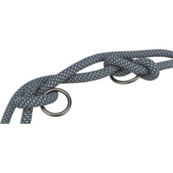Laisse réglable en corde mate tissée en rond Soft Rope Taille XS-S - L. 2 m – Ø6 mm – Noir / Gris