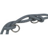 Laisse réglable en corde mate tissée en rond Soft Rope Taille XS-S - L. 2 m – Ø6 mm – Noir / Gris