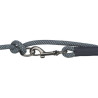 Laisse réglable en corde mate tissée en rond Soft Rope Taille XS-S - L. 2 m – Ø6 mm – Noir / Gris
