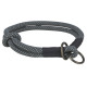 Collier anti-traction en corde tissée Soft Rope S-M tour de cou 40 cm - Ø 10 mm – Noir / Gris