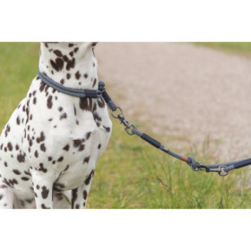 Collier anti-traction en corde tissée Soft Rope M tour de cou 45 cm - Ø 10 mm – Noir / Gris