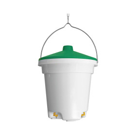 Abreuvoir à tétines à suspendre en plastique pour poules et poussin – 12L – Ø20/33 x H.40 cm