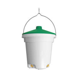 Abreuvoir à tétines à suspendre en plastique pour poules et poussin – 12L – Ø20/33 x H.40 cm