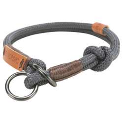 Collier anti-traction en corde Be Nordic S-M tour de cou 40 cm - Ø 8 mm – Gris foncé / Brun