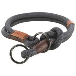 Collier anti-traction en corde Be Nordic L tour de cou 50 cm - Ø 13 mm – Gris foncé / Brun