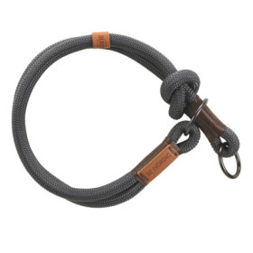Collier anti-traction en corde Be Nordic S tour de cou 35 cm - Ø 6 mm – Gris foncé / Brun