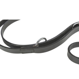 Laisse réglable 3 longueurs Active en cuir Taille M-L – L.2 m l.18 mm – Noir
