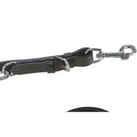 Laisse réglable 3 longueurs Active en cuir Taille M-L – L.2 m l.18 mm – Noir