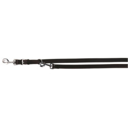 Laisse réglable 3 longueurs Active en cuir Taille L-XL – L.2 m l.22 mm – Noir