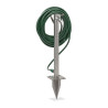 Fontaine de jardin RONDE en acier inox à planter avec support tuyaux d’arrosage – 29 x 15 x 91 cm