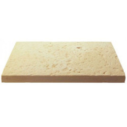Dalle de terrasse en pierre reconstituée 60 x 40 x 4 cm - Bouchardée patinée - Ocre